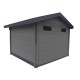 Caseta de madera de composite 28 mm gris oscuro de 14,44m² puerta de doble de aluminio y doble acristalamiento - WoodLife