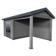 Caseta de jardín de composite gris oscuro 9m² con terraza - Woodlife