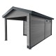 Caseta de jardín de composite gris oscuro 9m² con terraza - Woodlife