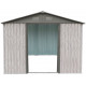 Caseta de jardín de metal beige de 13,6 m² Woodtouch + kit de anclaje X-METAL