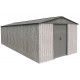Caseta de jardín de metal beige de 13,6 m² Woodtouch + kit de anclaje X-METAL