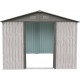 Caseta de jardín de metal beige de 11 m² Woodtouch + kit de anclaje X-METAL