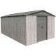 Caseta de jardín de metal beige de 11 m² Woodtouch + kit de anclaje X-METAL