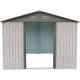 Caseta de jardín de metal beige de 9,12 m² Woodtouch + kit de anclaje X-METAL