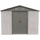 Caseta de jardín de metal beige de 9,12 m² Woodtouch + kit de anclaje X-METAL