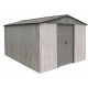 Caseta de jardín de metal beige de 9,12 m² Woodtouch + kit de anclaje X-METAL
