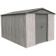 Caseta de jardín de metal beige de 7,15 m² Woodtouch + kit de anclaje X-METAL