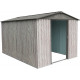 Caseta de jardín de metal beige de 7,15 m² Woodtouch + kit de anclaje X-METAL