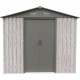 Caseta de jardín de metal beige de 4,1 m² Woodtouch + kit de anclaje X-METAL