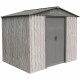 Caseta de jardín de metal beige de 4,1 m² Woodtouch + kit de anclaje X-METAL