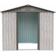 Caseta de jardín de metal beige de 4,1 m² Woodtouch + kit de anclaje X-METAL