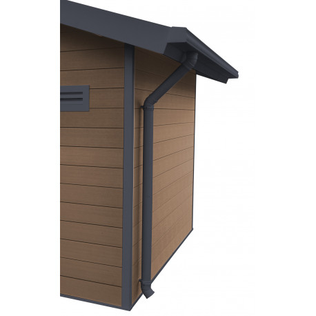 Kit de canaleta antracita - paquete listo para instalar para caseta de doble pendiente PREMIUM Woodlife Garden, longitud 3 m