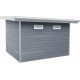 Caseta de jardín de madera compuesta 28 mm gris claro 9m² techo plano PREMIUM - Woodlife Garden