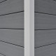 Caseta de jardín de madera compuesta 28 mm gris claro 9m² techo plano PREMIUM - Woodlife Garden