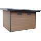 Caseta de jardín de madera compuesta 28 mm aspecto madera envejecida 9m² PREMIUM techo plano - Woodlife Garden