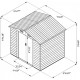 Caseta de jardín aspecto madera 4,6m² + kit de anclaje- X-METAL
