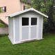  Caseta de jardín PVC 4,9m² DECO de color gris claro y blanco Grosfillex
