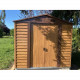 Caseta de jardín aspecto madera 4,6m² + kit de anclaje- X-METAL
